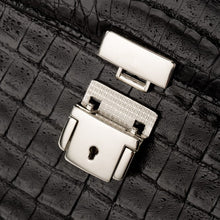 Crocodile Briefcase - Black Glazed