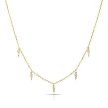 14KT Yellow Gold Diamond Pine Necklace