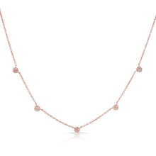 14KT Rose Gold 5 Mini Diamond Disc Necklace