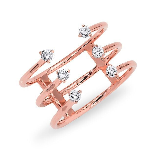 14KT Rose Gold Diamond Open Cage Ring
