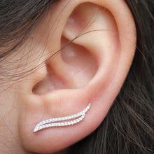 14KT White Gold Diamond Flame Ear Cuff