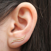 14KT Yellow Gold Diamond Flame Ear Cuff