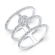 18KT White Gold Diamond Fleur Ring