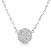 14KT White Gold Diamond Small Disc Necklace