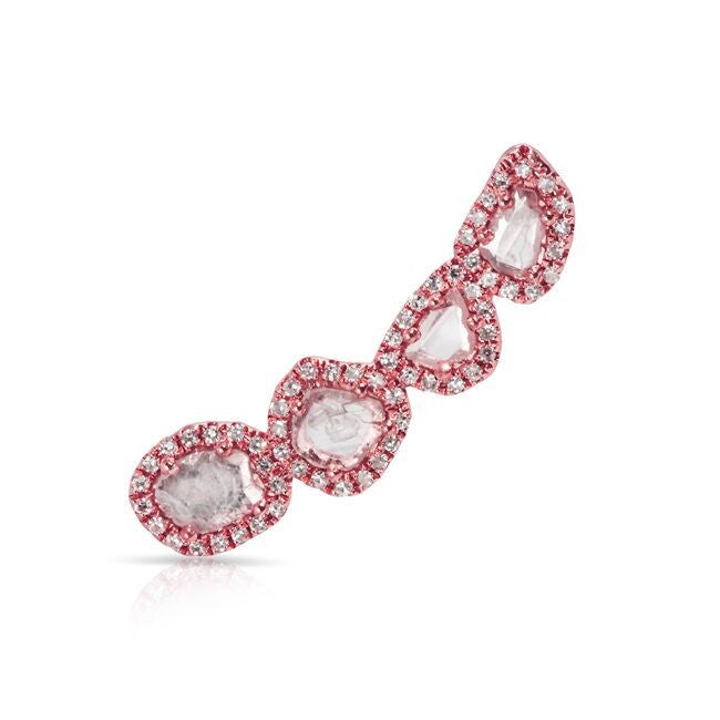 14KT Rose Gold Diamond Slice Ear Cuff