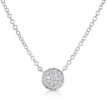 14KT White Gold Diamond Mini Disc Necklace
