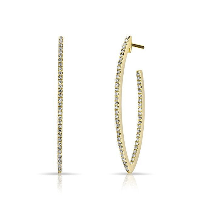 14KT Yellow Gold Diamond Moderna Wishbone Earrings
