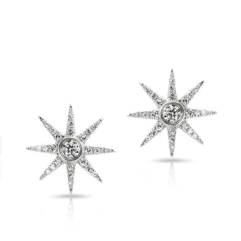 14KT White Gold Diamond Glisten Earrings