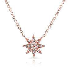 14KT Rose Gold Diamond Starburst Necklace
