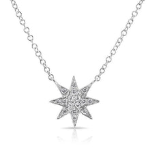 14KT White Gold Diamond Starburst Necklace