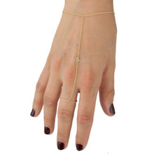 14KT Yellow Gold Diamond Solitaire Hand Chain