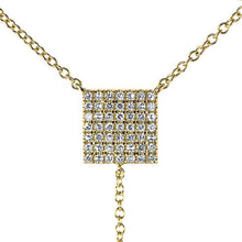14KT Yellow Gold Diamond Square Lariat Necklace