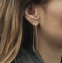 14KT Yellow Gold Diamond Large Pear Hoop Earrings