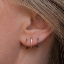 14KT Yellow Gold Diamond Huggie Earrings