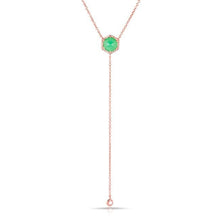 14KT Rose Gold Chrysoprase Diamond Flirt Lariat Necklace