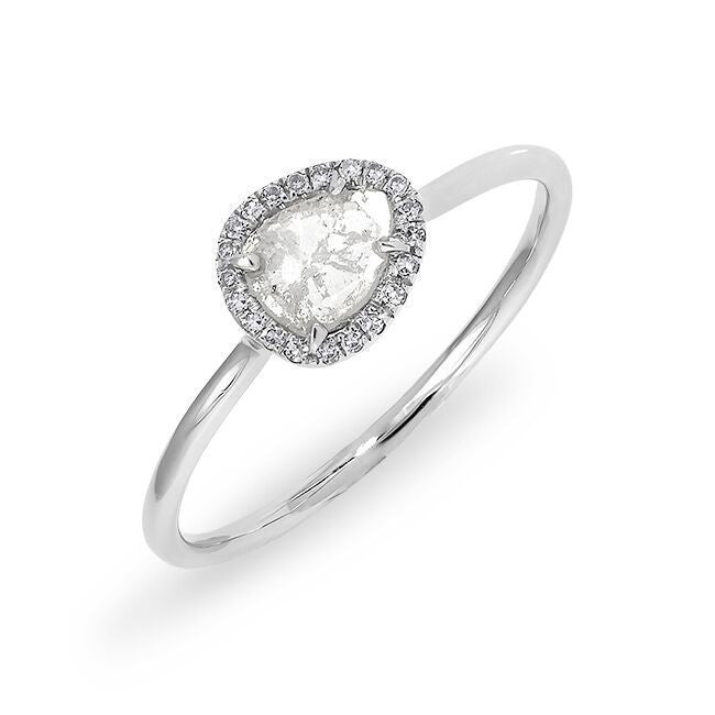 14KT White Gold Diamond Slice Solace Ring
