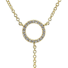 14KT Yellow Gold Diamond Open Circle Flirt Lariat Spike Necklace