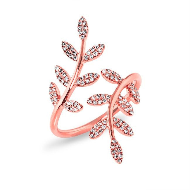 14KT Rose Gold Diamond Ivy Ring