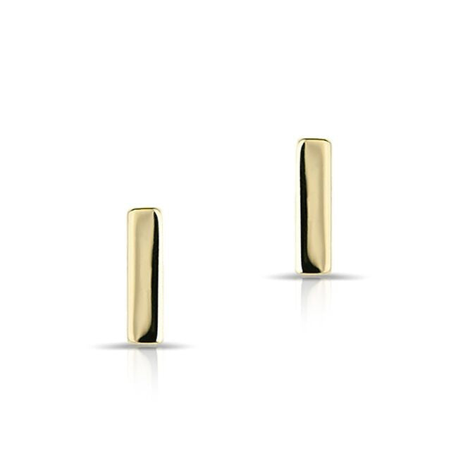 14KT Yellow Gold Mini Bar Stud Earrings