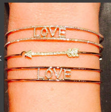 14KT Yellow Gold Diamond Love Deux Cuff