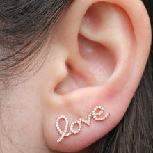 14KT Rose Gold Diamond Love Ear Cuff