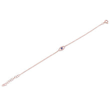 14KT Rose Gold Blue Sapphire Mini Evil Eye Diamond Bracelet