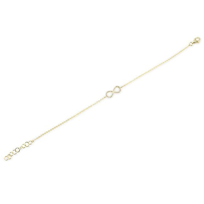 14KT Yellow Gold Diamond Small Infinity Bracelet