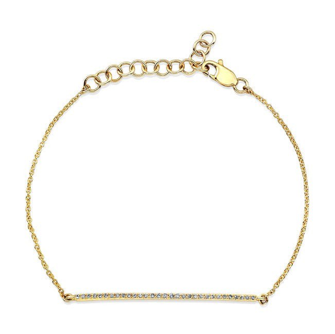14KT Yellow Gold Diamond Bar Bracelet