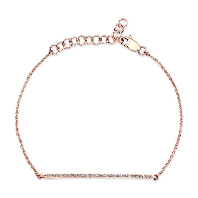 14KT Rose Gold Diamond Bar Bracelet