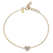 14KT Yellow Gold Diamond Heart Bracelet