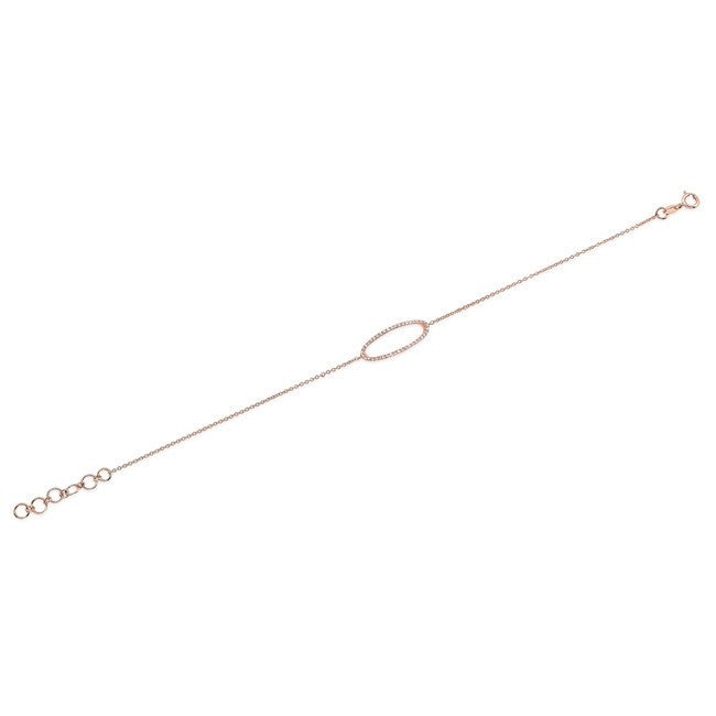 14KT Rose Gold Diamond Oval Bracelet