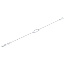 14KT White Gold Diamond Oval Bracelet