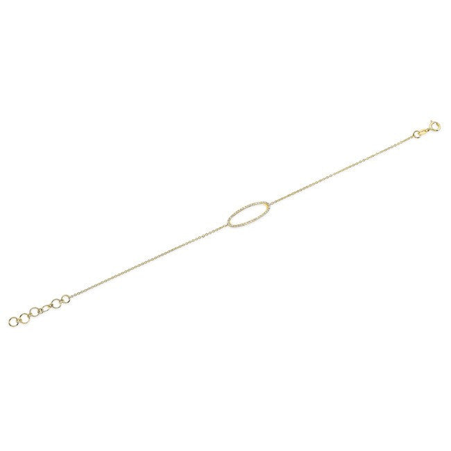 14KT Yellow Gold Diamond Oval Bracelet