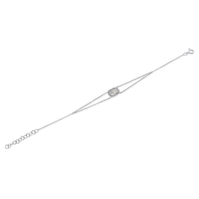 14KT White Gold Diamond Slice Bracelet