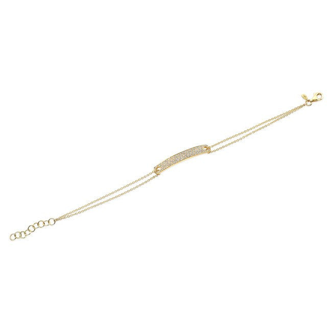 14KT Yellow Gold Diamond ID Bracelet