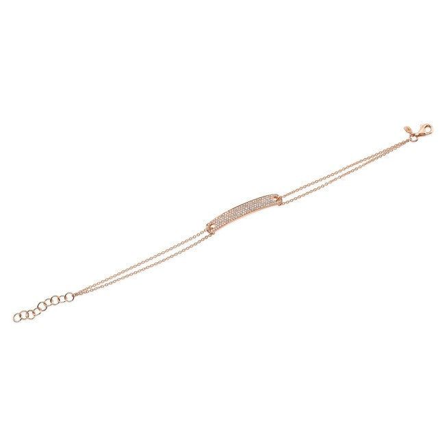 14KT Rose Gold Diamond ID Bracelet