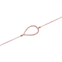 14KT Rose Gold Diamond Open Pear Bracelet