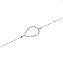 14KT White Gold Diamond Open Pear Bracelet