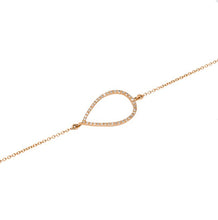 14KT Yellow Gold Diamond Open Pear Bracelet