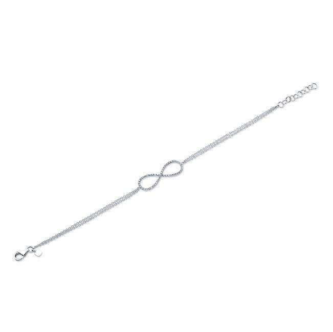14KT White Gold Diamond Infinity Bracelet