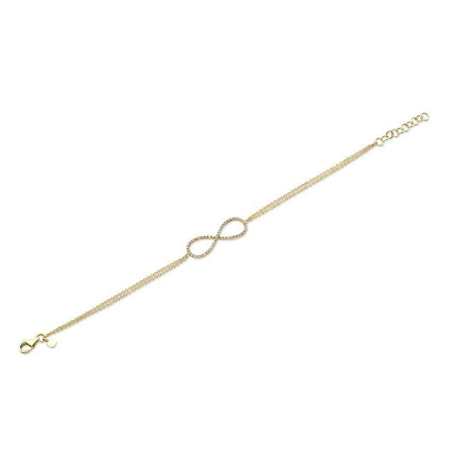 14KT Yellow Gold Diamond Infinity Bracelet
