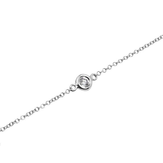 14KT White Gold Diamond Solitaire Bracelet