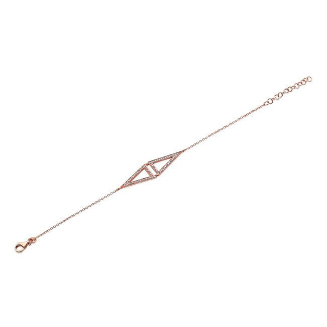 14KT Rose Gold Diamond Double Triangle Bracelet