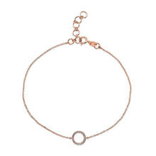 14KT Rose Gold Diamond Open Circle Bracelet