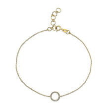 14KT Yellow Gold Diamond Open Circle Bracelet