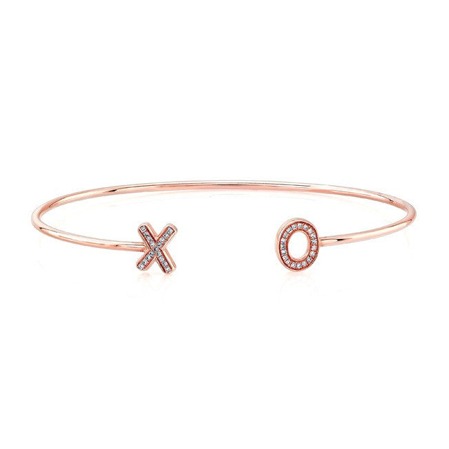 14KT Rose Gold Diamond XO Cuff