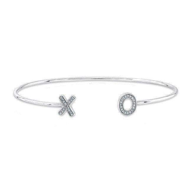 14KT White Gold Diamond XO Cuff