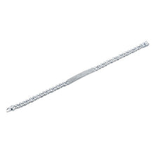 14KT White Gold Diamond Thick Chain ID Bracelet