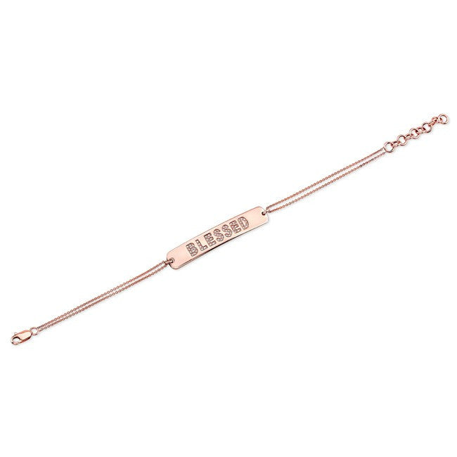 14KT Rose Gold Diamond Blessed Bracelet