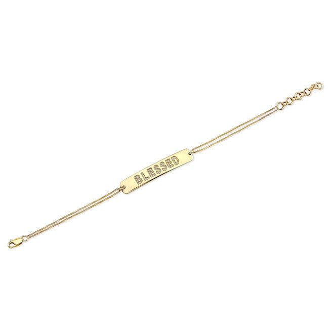 14KT Yellow Gold Diamond Blessed Bracelet